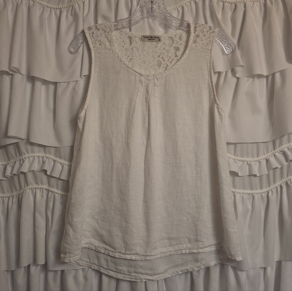 Terzo Millennio Linen Tank Top S